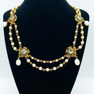 Stephen Dweck Pearl Amethyst Statement Necklace